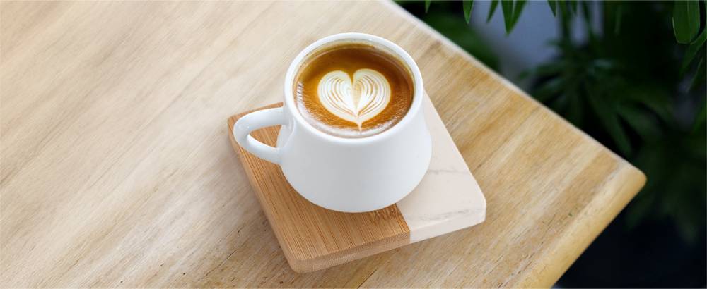 EHC 4 Marble & Wood Coasters, Elegant Drink Coasters for Cups, Mugs
