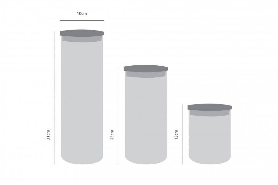 EHC 5 x Borosilicate Airtight Stackable Storage Jar With Bamboo Lid