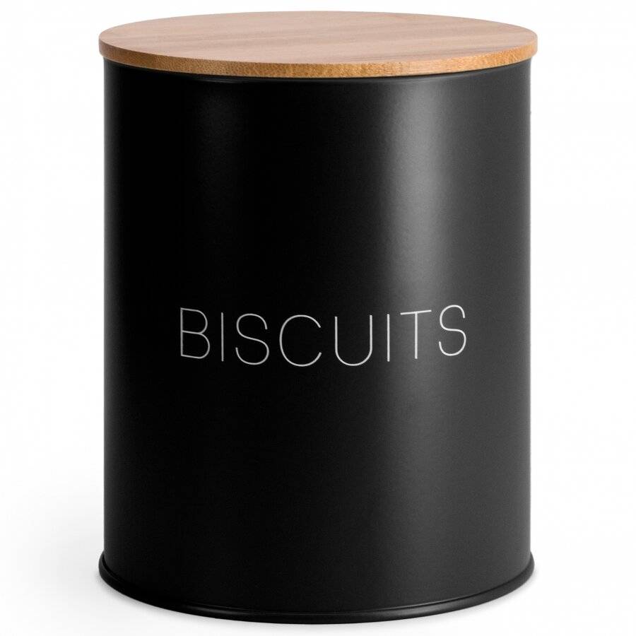 EHC Airtight Biscuit/Cookie Storage Canister With Airtight Lid, Black