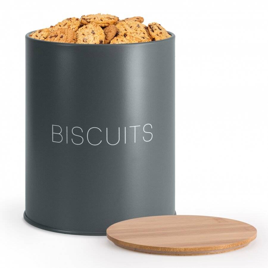 EHC Airtight Biscuit/Cookie Storage Canister With Airtight Lid, Grey