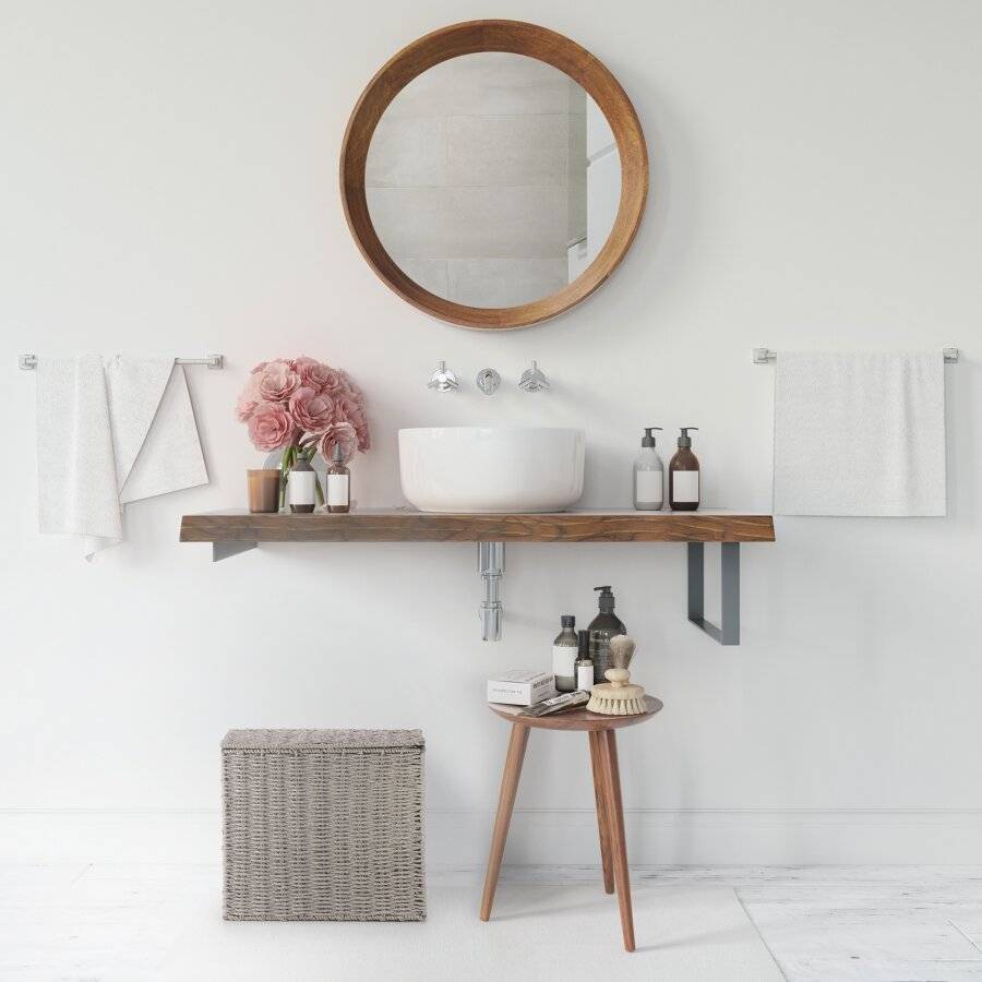 EHC Multi-Purpose Slimline Paper Rope Bathroom Storage Unit, Grey