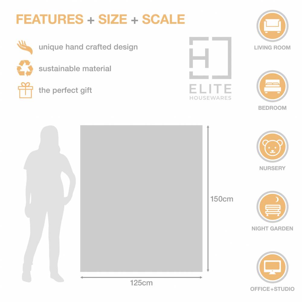 EHC Cotton Zig Zag Handwoven Single Bed or Armchair Throw - Navy Blue