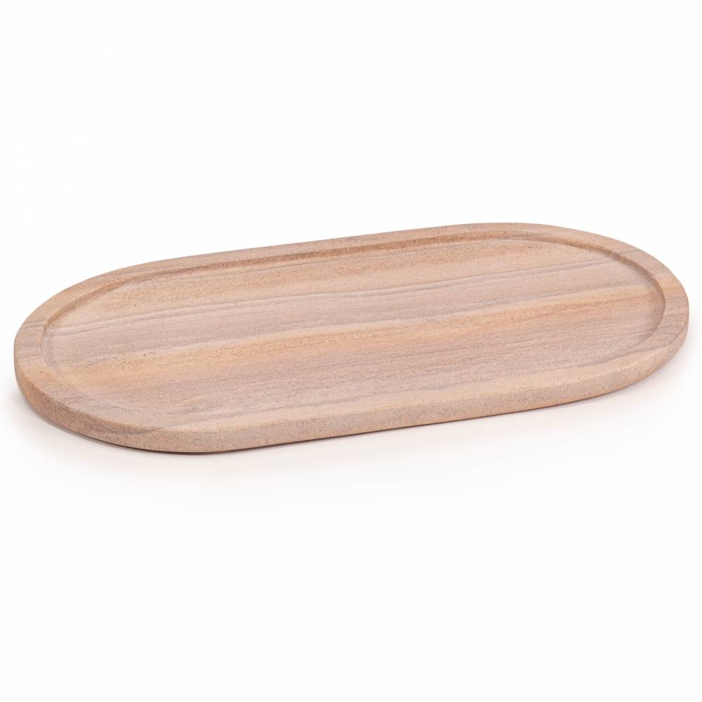 EHC Decorative Large Oval Stone Serving Tray - Rainbow Sandstone