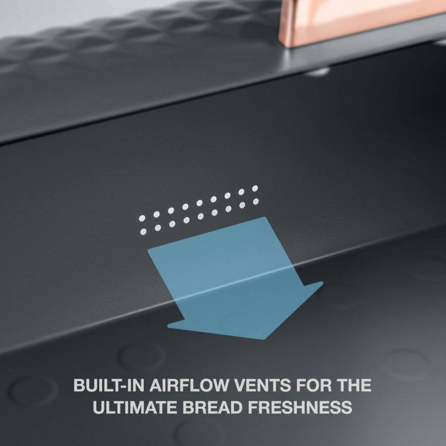 EHC Diamond Pattern Bread Storage Grey Roll-Top Bread Bin