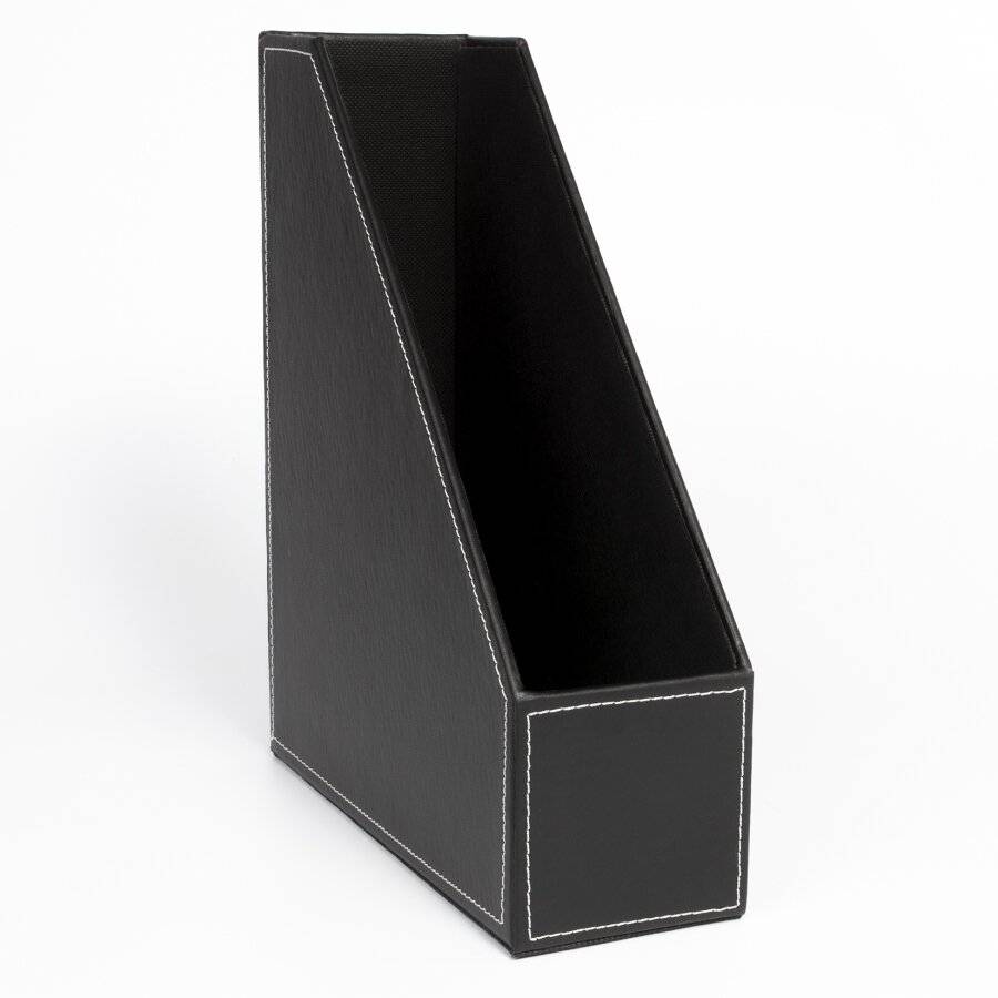 EHC Faux Leather Magazine Holder/Letter Storage Unit - Black