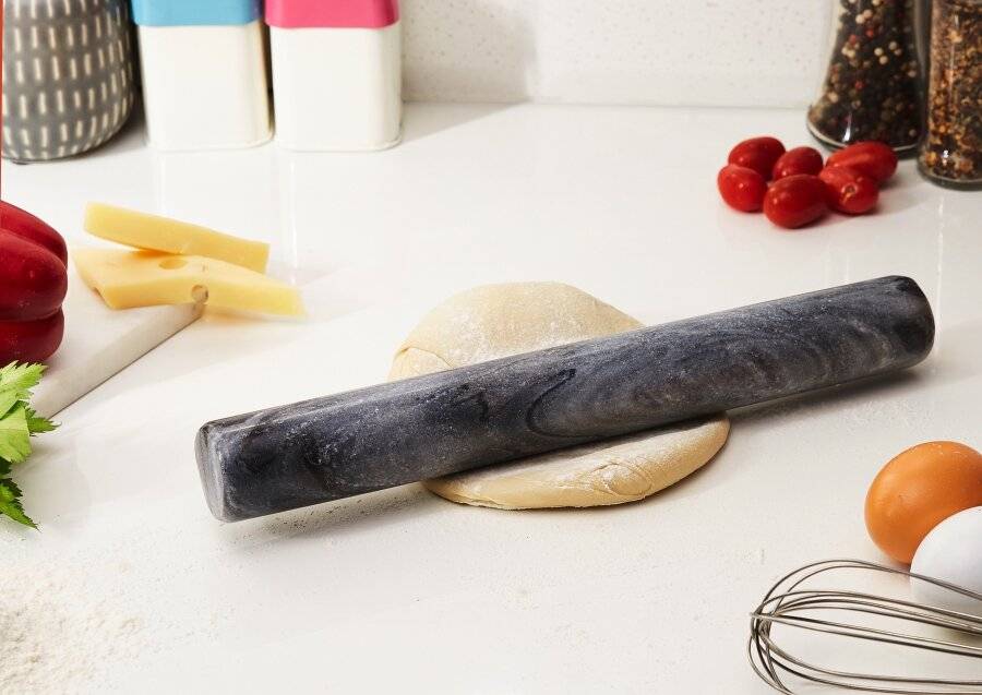 EHC Grey Marble Professional Solid Rolling Pin For Baking & Dough