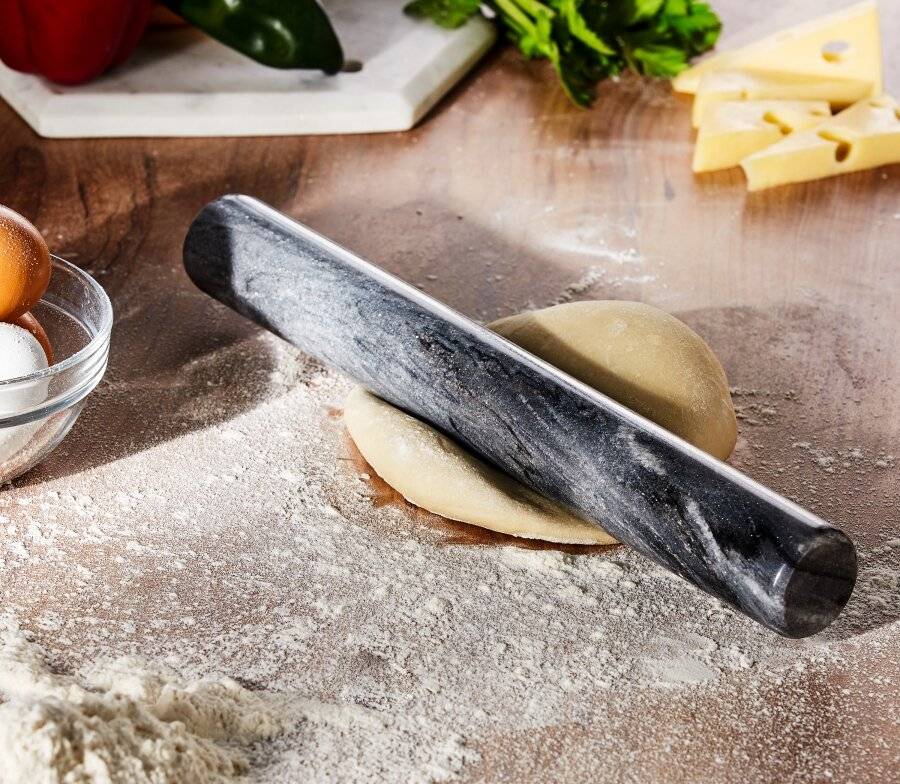 EHC Grey Marble Professional Solid Rolling Pin For Baking & Dough