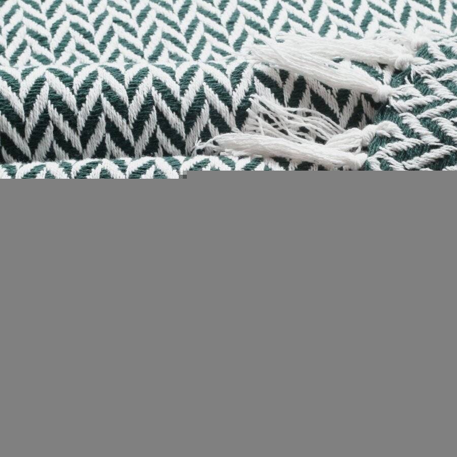 EHC Herringbone Soft Cotton Throw Double,150 x 200 cm, Hunter Green