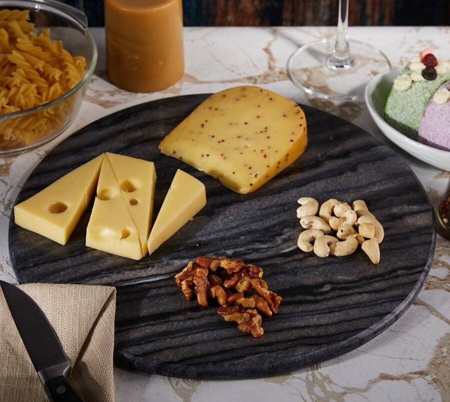 EHC Large Grey Marble Cheese Board Chopping & Serving Board - 30 cm