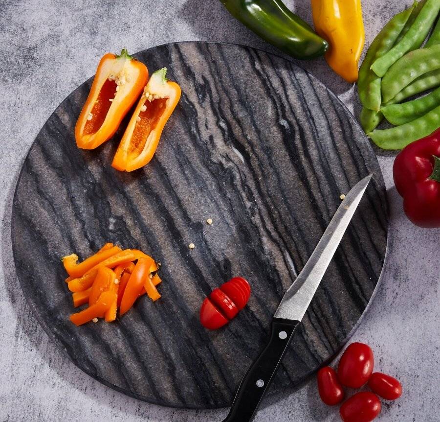 EHC Large Grey Marble Cheese Board Chopping & Serving Board - 30 cm