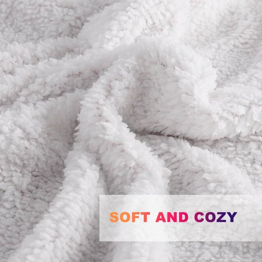 EHC Luxuriously Soft Warm Sherpa Printed Single Blanket - Pink
