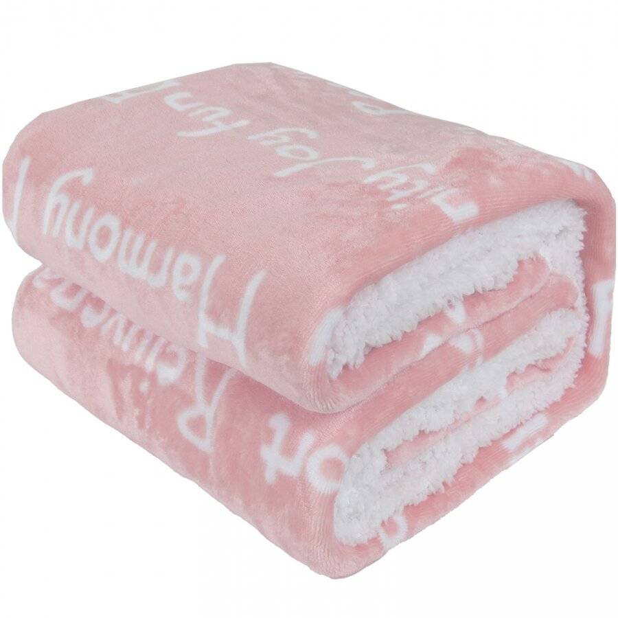 EHC Luxuriously Soft Warm Sherpa Printed Single Blanket - Pink