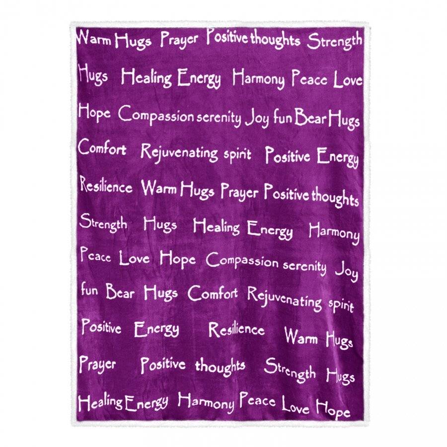 EHC Luxuriously Soft Warm Sherpa Printed Single Blanket - Purple