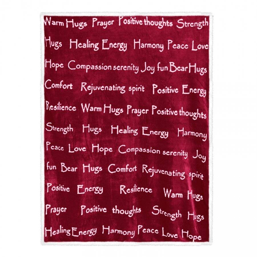 EHC Luxuriously Soft Warm Sherpa Printed Single Blanket - Wine