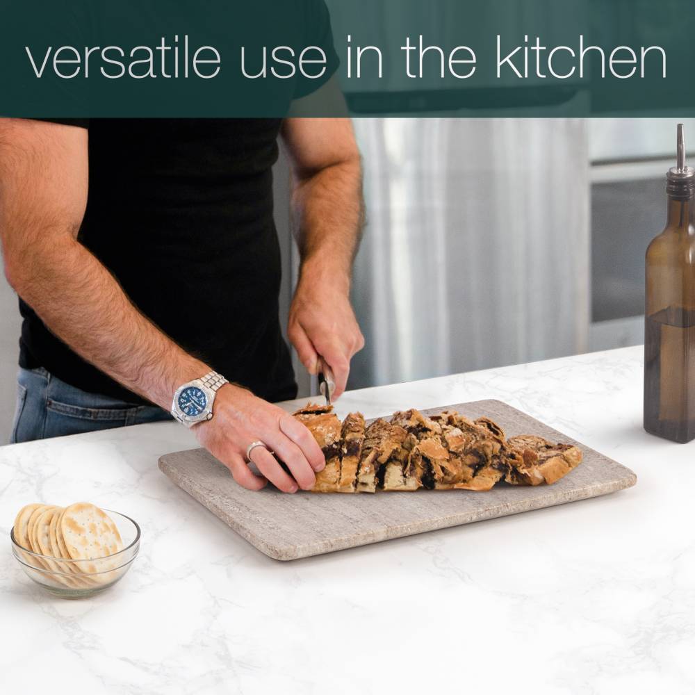 EHC Marbl Cutting Chopping Board w/Anti-Slip Pads, Natural Natural