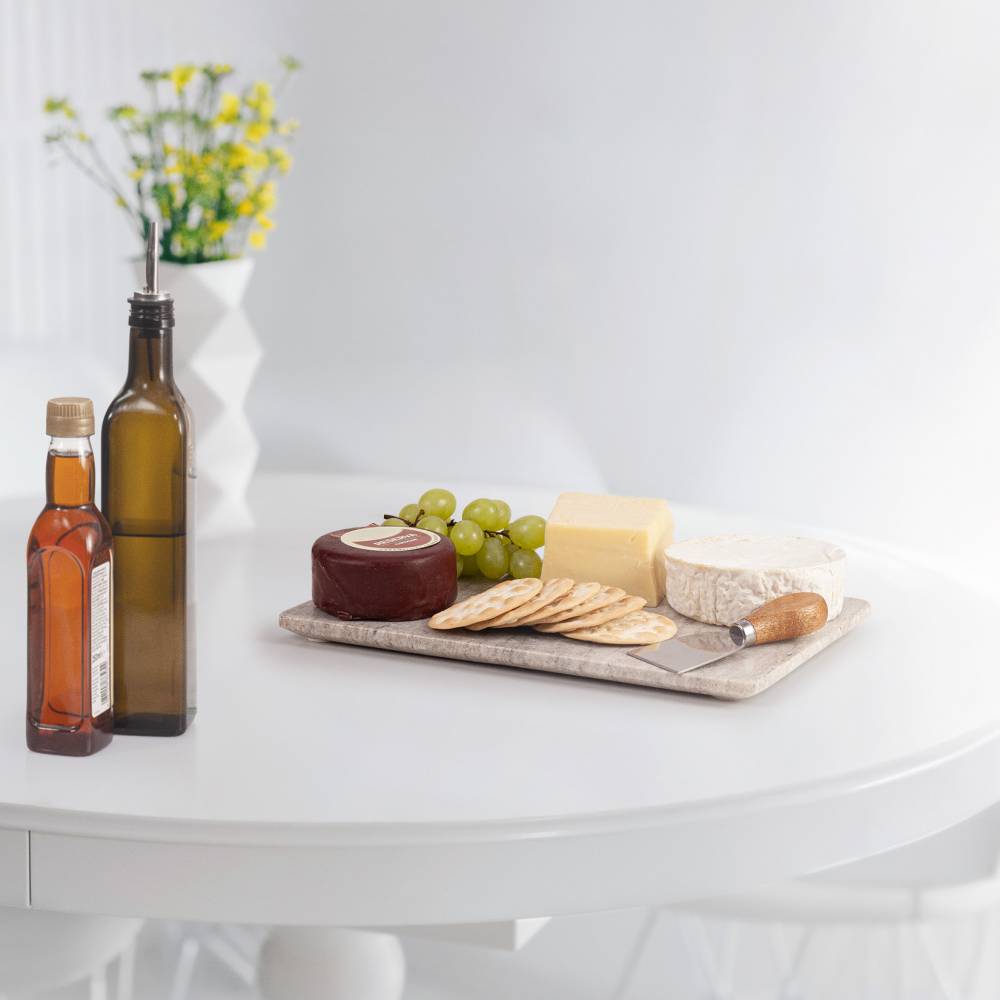 EHC Marbl Cutting Chopping Board w/Anti-Slip Pads, Natural Natural