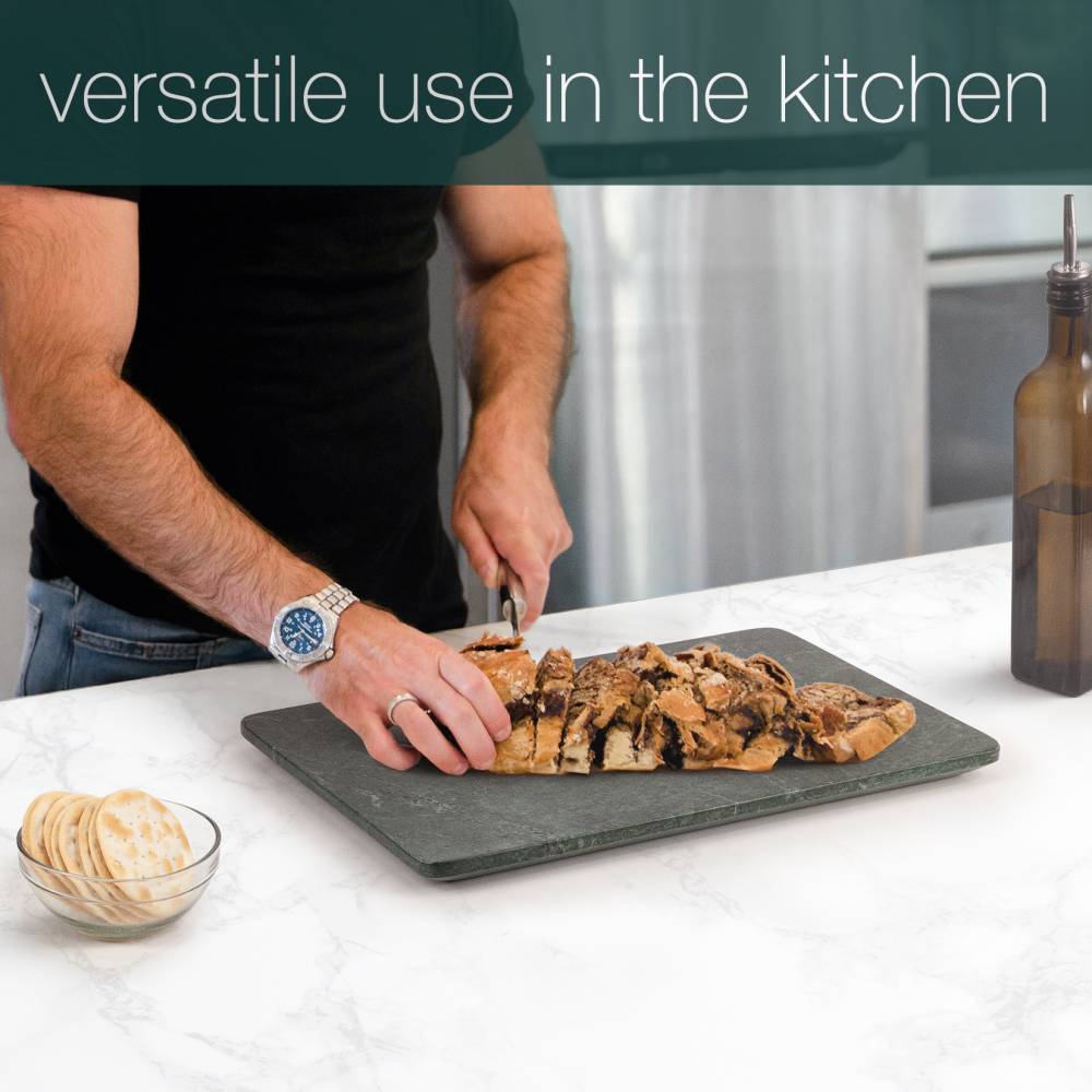 EHC Marble Kitchen Cutting Chopping Board with Anti-Slip Pads, Green