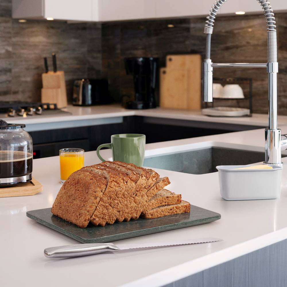 EHC Marble Kitchen Cutting Chopping Board with Anti-Slip Pads, Green