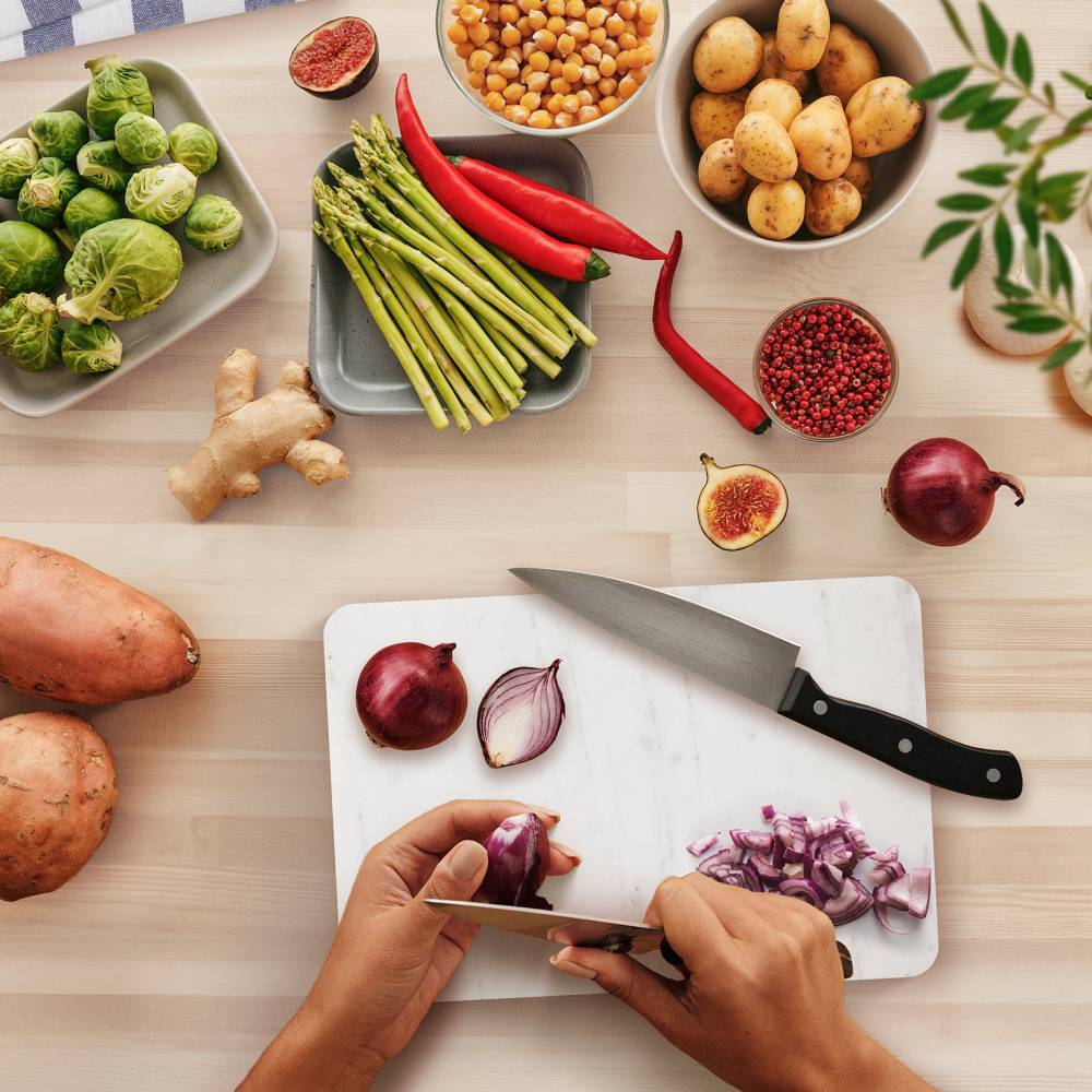 EHC Marble Kitchen Cutting Chopping Board with Anti-Slip Pads, White