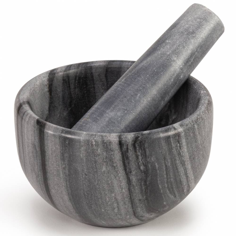 EHC Marble Mortar Pestle Set, Premium Herb Spice Grinder - Grey