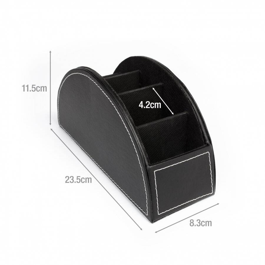 EHC Multifunctional Faux Leather Office Desk/Stationery Unit  - Black