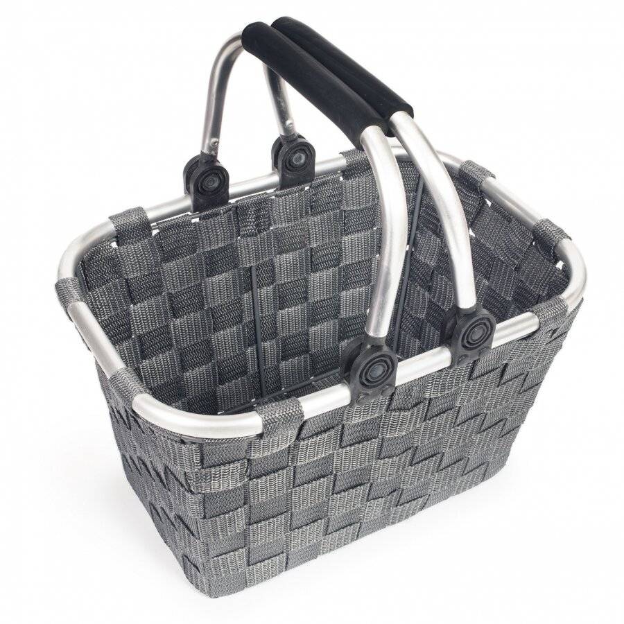 EHC Multipurpose Large Grey Woven Storage Hamper Basket