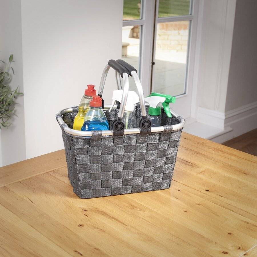 EHC Multipurpose Large Grey Woven Storage Hamper Basket