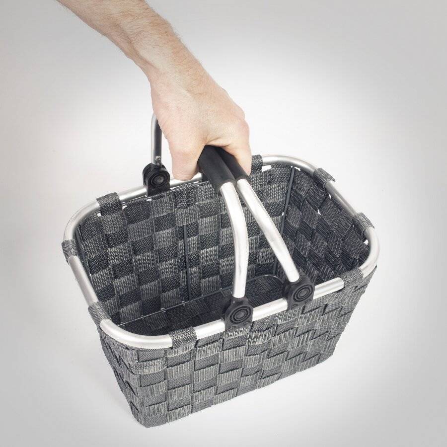 EHC Multipurpose Large Grey Woven Storage Hamper Basket