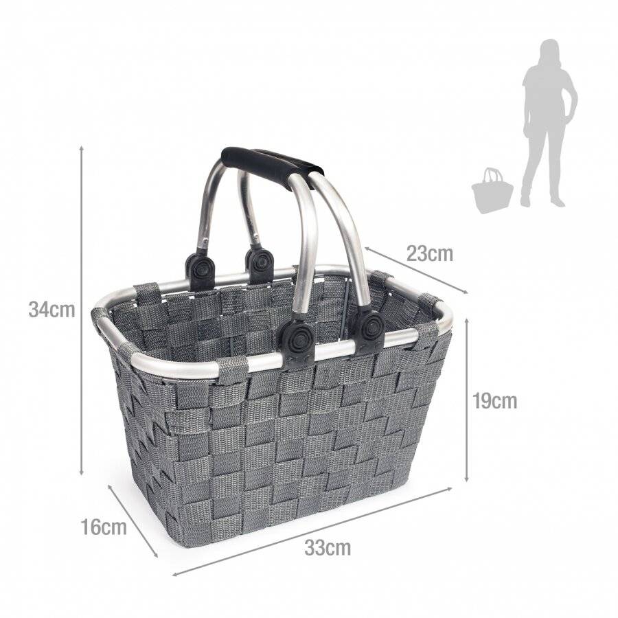 EHC Multipurpose Large Grey Woven Storage Hamper Basket