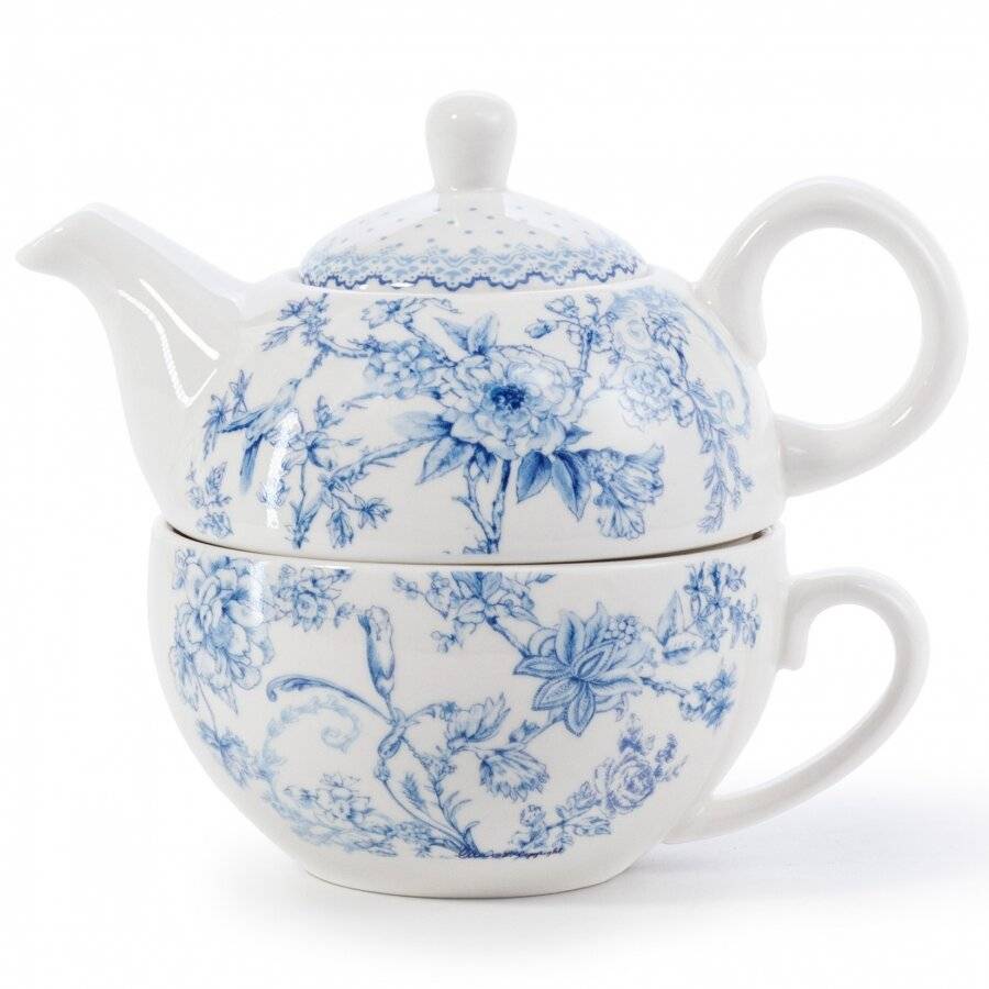 EHC Orchids Design Porcelain Tea For One Tea-pot with Handle