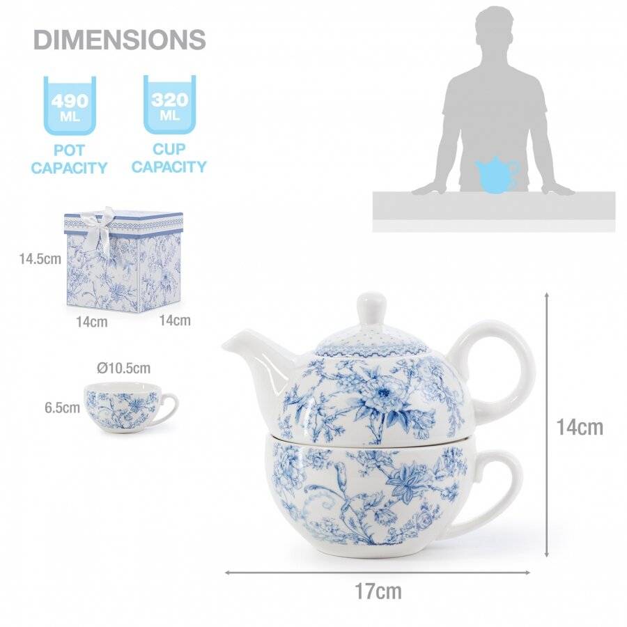 EHC Orchids Design Porcelain Tea For One Tea-pot with Handle