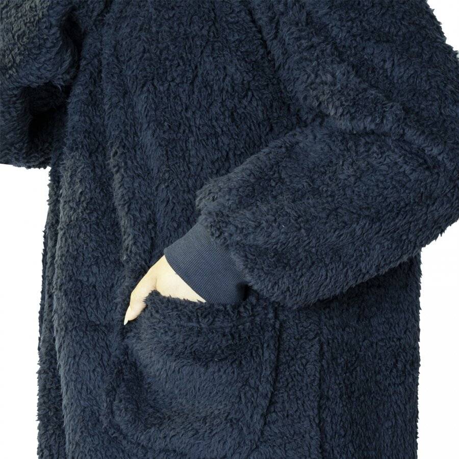 Unisex Oversized Microfiber Teddy Wearable Hoodie Blanket, Navy Blue