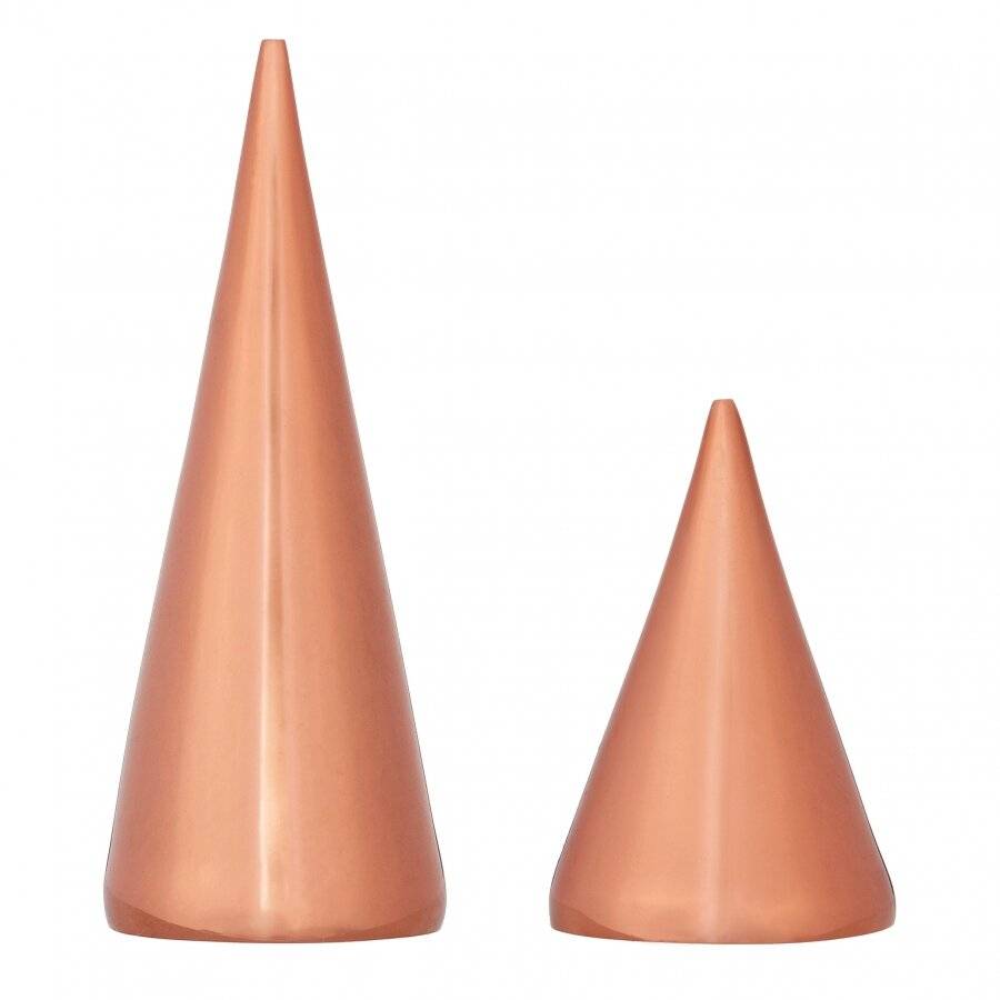 EHC Pack of 2 Metal Plated Small Jewellery Storage Cone - Rose Gold