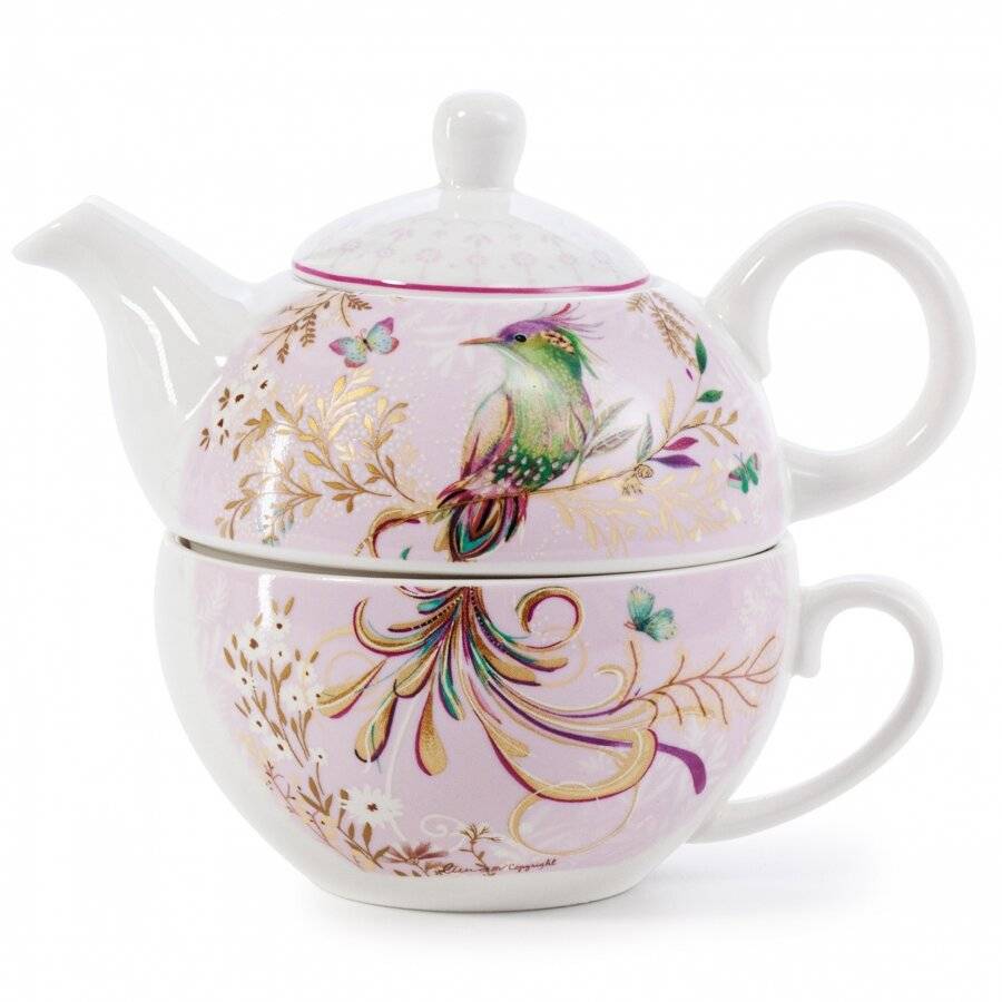 EHC Phoenix Design Tea For One Tea-pot with Handle, Microwave Safe