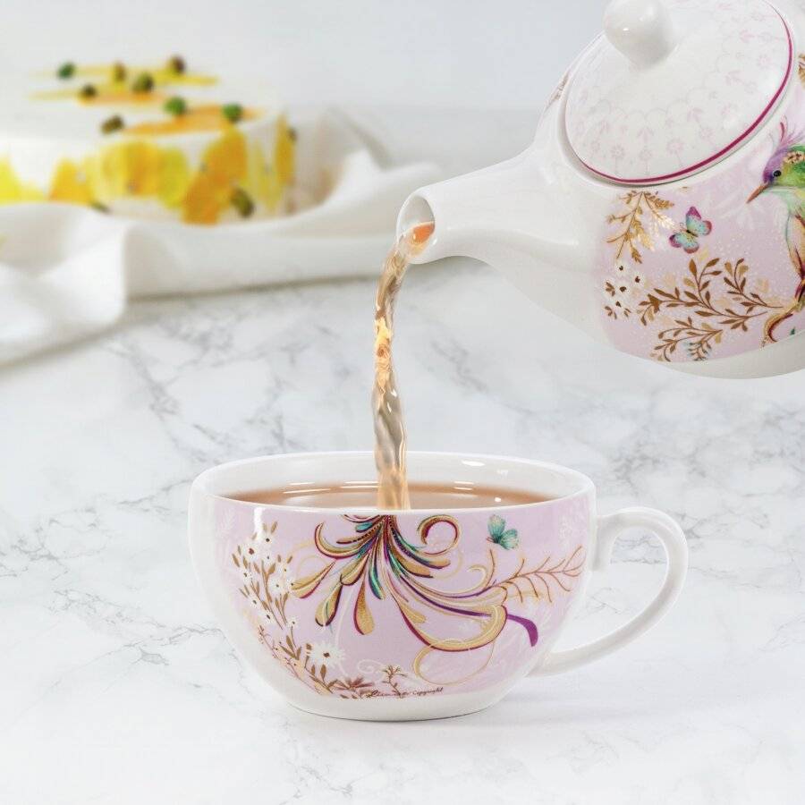 EHC Phoenix Design Tea For One Tea-pot with Handle, Microwave Safe