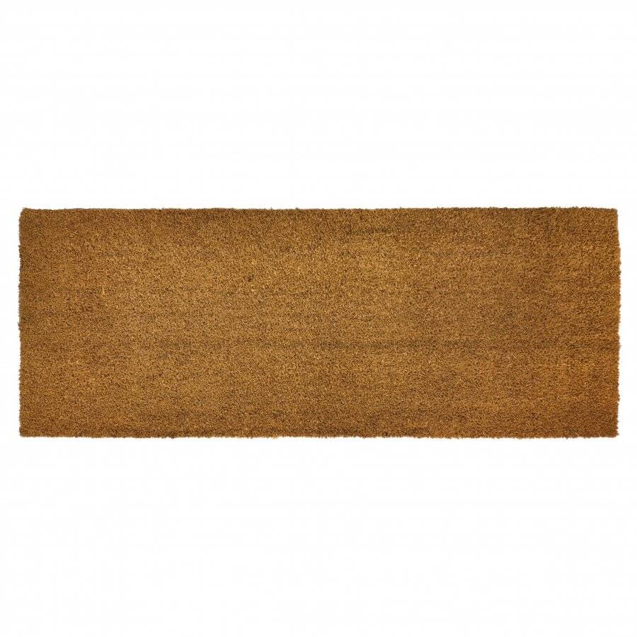 EHC PVC Backed Natural Coconut Coir Plain Entrance Doormat, 45 x 120cm