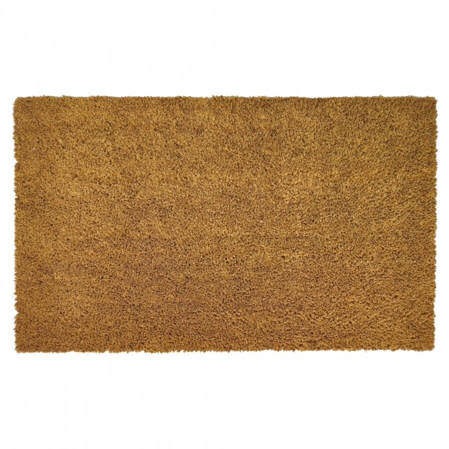 EHC PVC Backed Natural Coconut Coir Plain Entrance Doormat, 45 x 75 cm