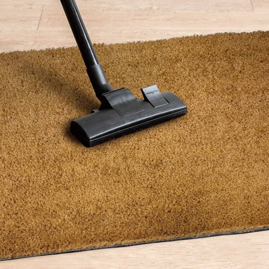 EHC PVC Backed Natural Coconut Coir Plain Entrance Doormat, 60 x 90 cm
