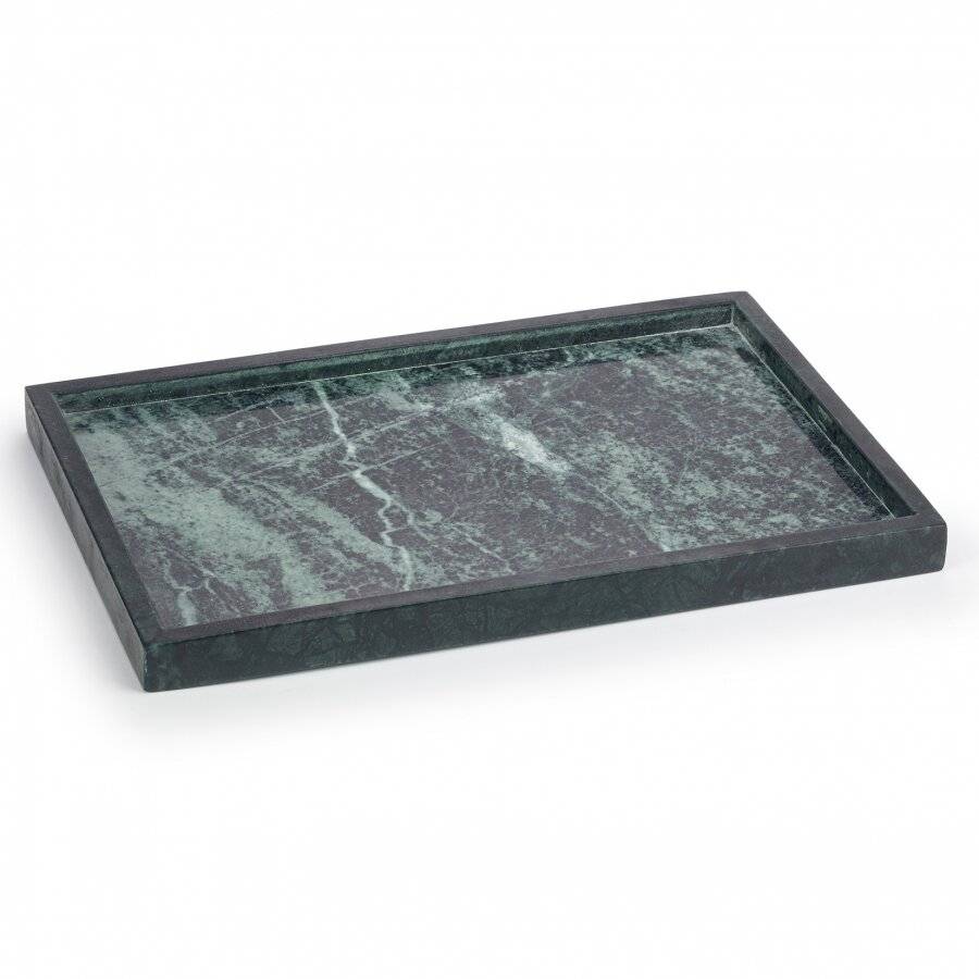 EHC Rectangular Decorative Marble Stone Storage Vanity Tray, Green