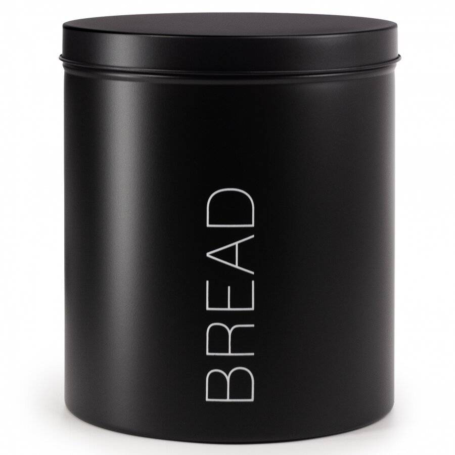 EHC Round Bread Storage Container With Airtight Lid, Black, Dia. 22cm