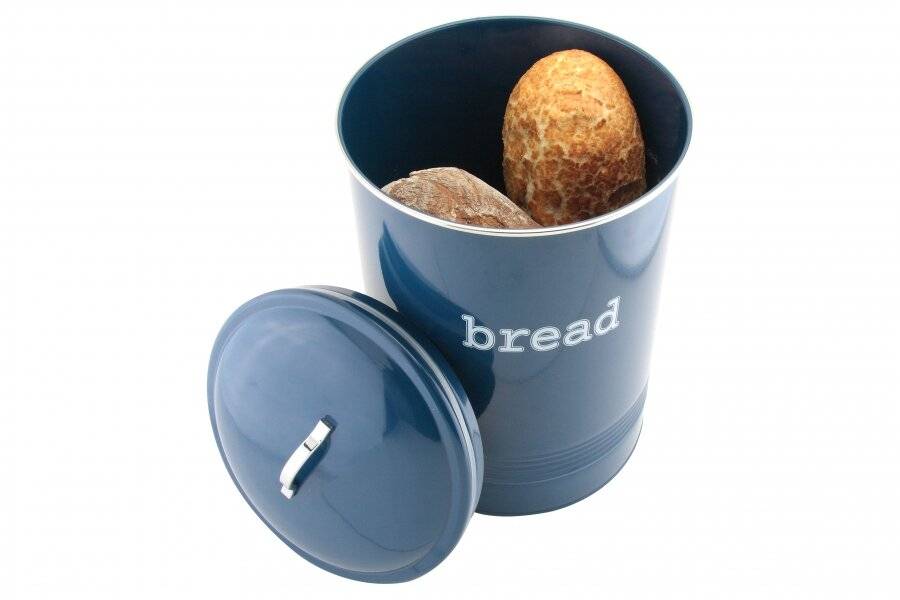 EHC Round Enamel Airtight Bread Storage Container - Azzurri Blue