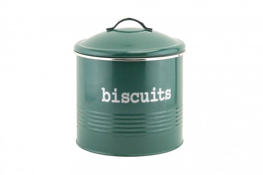 EHC Round Enamel Airtight Cookie/Biscuit Storage Jar - Fjord Green