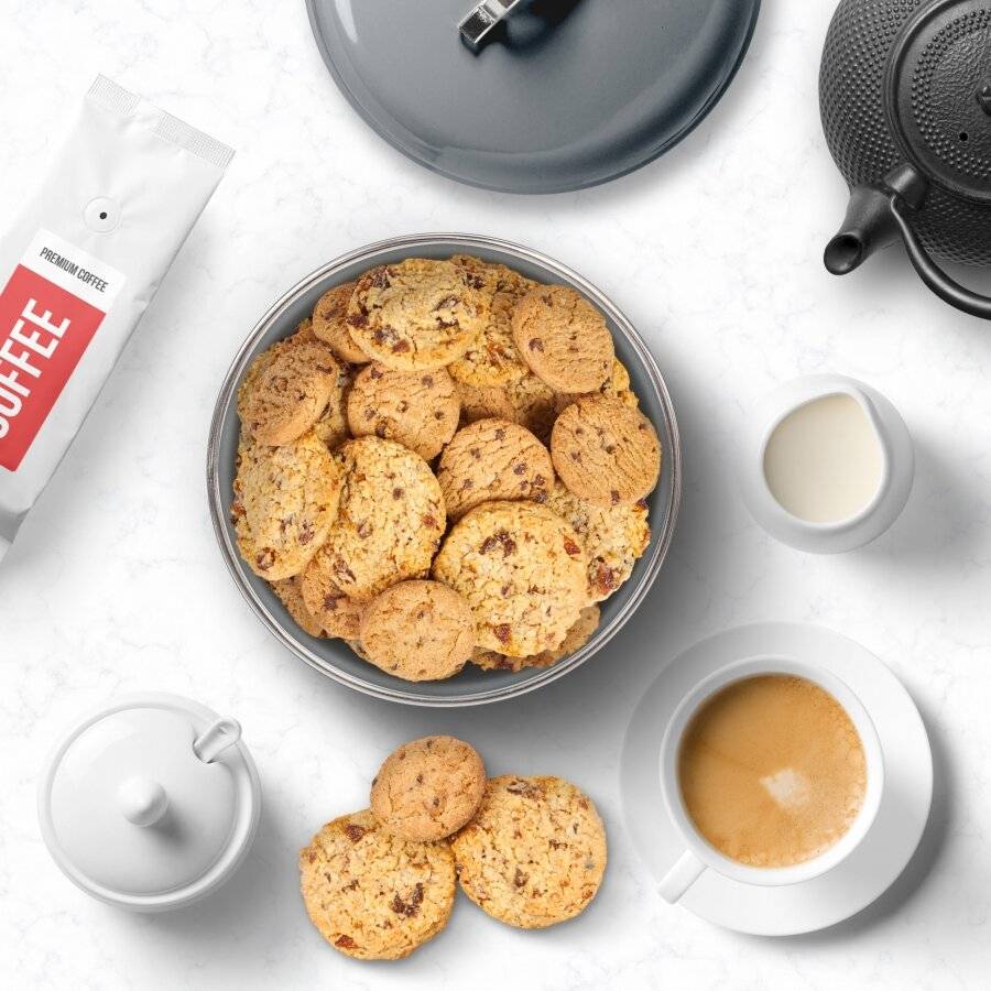 EHC Round Grey Enamel Airtight Cookie/Biscuits Storage Canister, 3L
