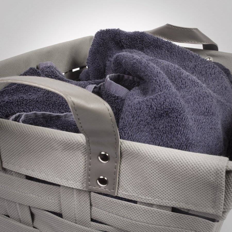 EHC Single Non Woven Rectangular Storage Basket Hamper - Grey
