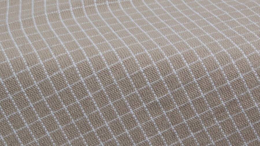 EHC Super Soft Divine Check Cotton Fringe Throw, Double - Beige
