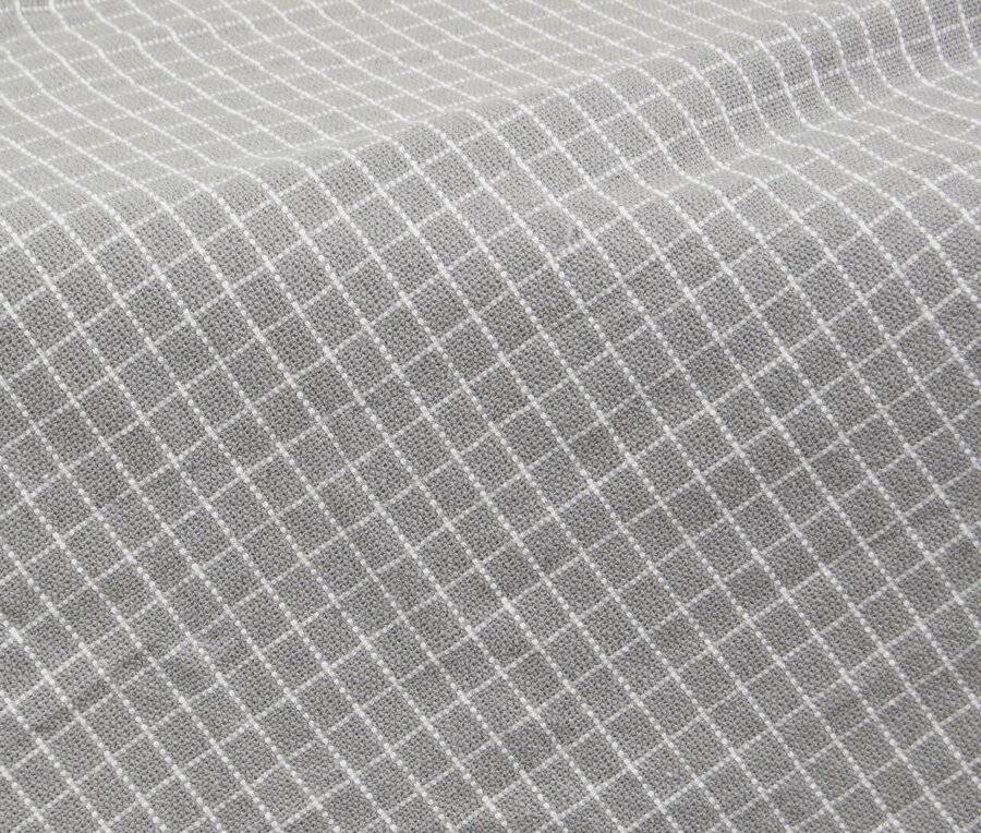 EHC Super Soft Divine Check Cotton Fringe Throw, Grey 225 X 250 cm 