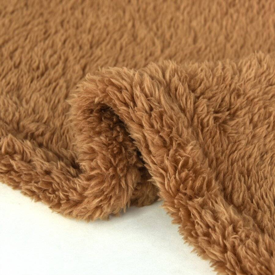 EHC Teddy Super Soft Fleece Thermal Sofa Blanket, 130 x 170 cm - Brown