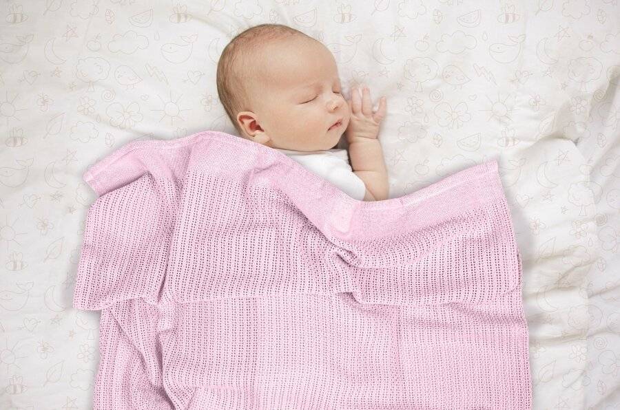 EHC Twin Pack Soft Cotton Cellular Baby Blanket, 85 x 95 cm, Pink