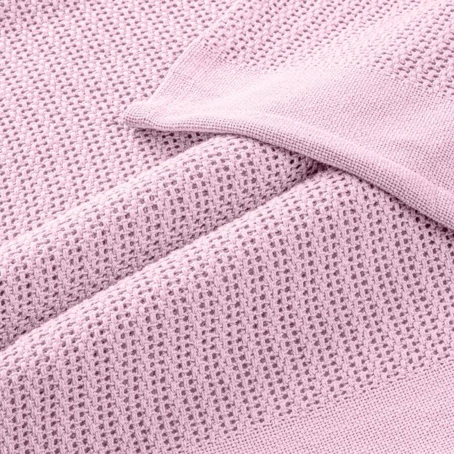 EHC Twin Pack Soft Cotton Cellular Baby Blanket, 85 x 95 cm, Pink