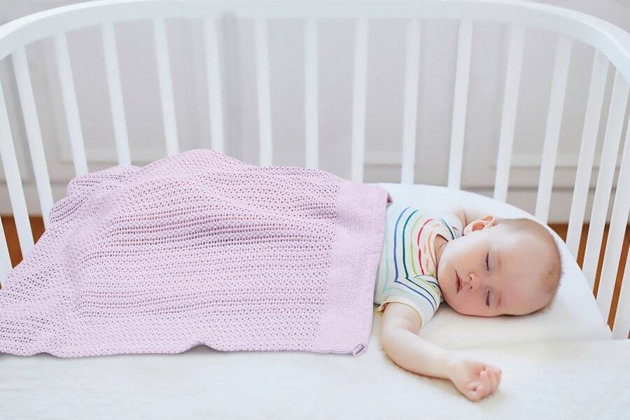EHC Twin Pack Soft Cotton Cellular Baby Blanket, 85 x 95cm, Lavender
